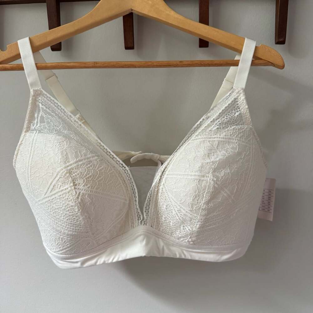 Auden Lightly Lined Bralette Size XXL White Lace